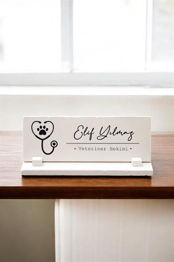Veteriner Hekimi Kliniğine Hediye Masa İsimliği