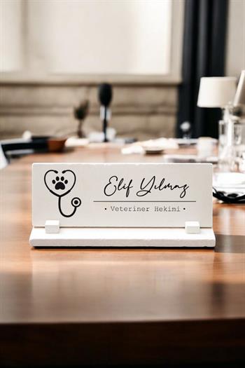 Veteriner Hekimi Kliniğine Hediye Masa İsimliği
