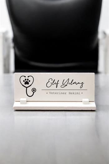 Veteriner Hekimi Kliniğine Hediye Masa İsimliği