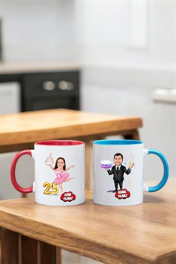 Yakın Arkadaşa Doğum Günü Hediyesi Karikatürlü Kupa Bardak