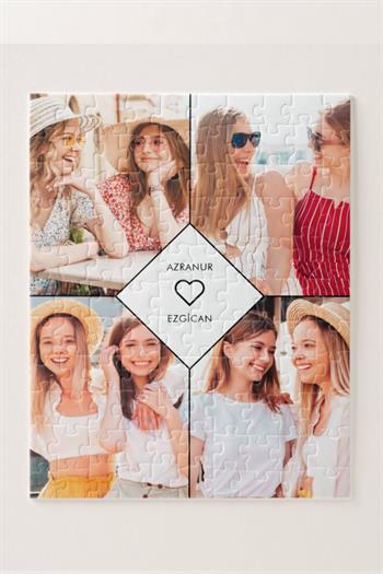 Yakın Arkadaşa Hediye 4 Fotoğraflı Kolaj Puzzle