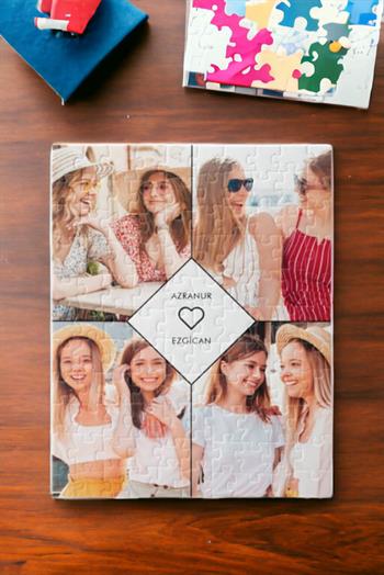 Yakın Arkadaşa Hediye 4 Fotoğraflı Kolaj Puzzle