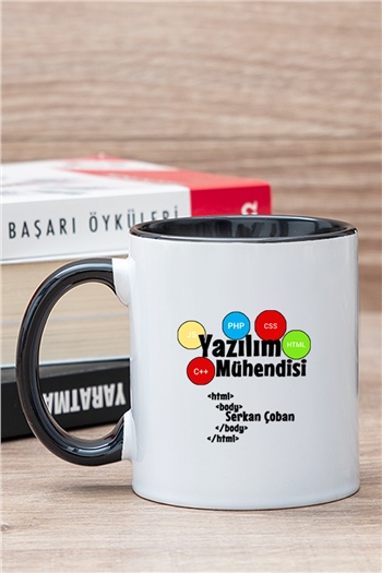 Yazılım Mühendisi İçi Renkli Kupa Bardak