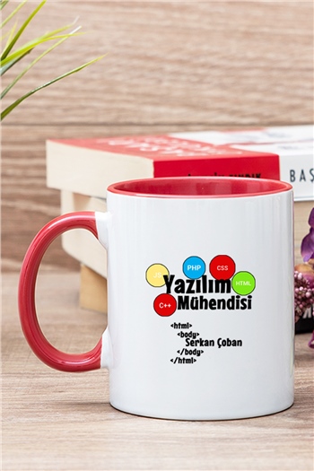 Yazılım Mühendisi İçi Renkli Kupa Bardak