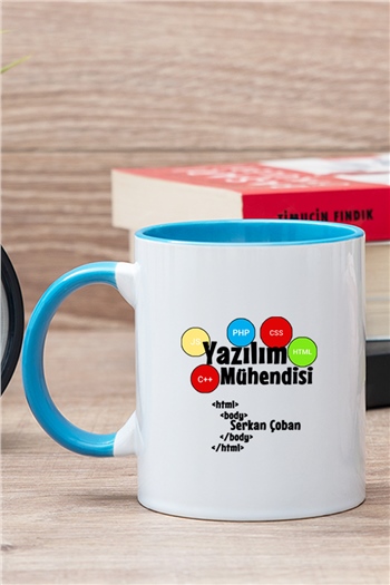 Yazılım Mühendisi İçi Renkli Kupa Bardak