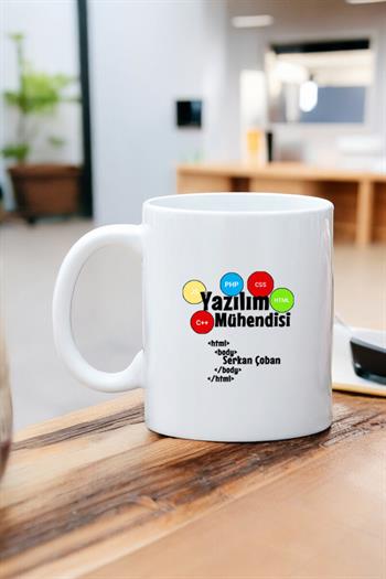 Yazılım Mühendisine Hediye Beyaz Kupa Bardak