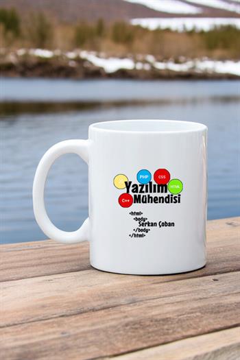 Yazılım Mühendisine Hediye Beyaz Kupa Bardak