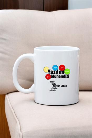 Yazılım Mühendisine Hediye Beyaz Kupa Bardak