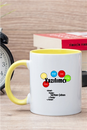 Yazılımcı İçi Renkli Kupa Bardak