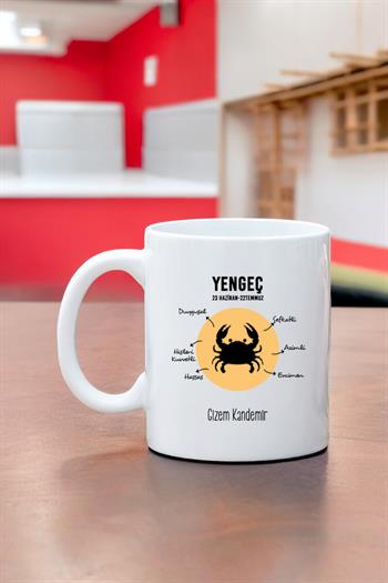 Yengeç Burcuna Hediye Kişiye Özel Kupa Bardak