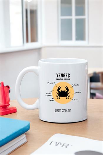 Yengeç Burcuna Hediye Kişiye Özel Kupa Bardak