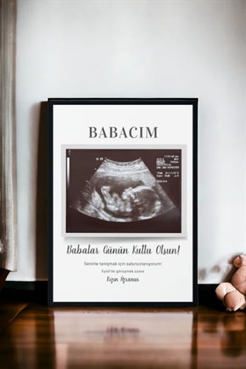 Yeni Baba Adayına Babalar Günü Hediyesi Ultrason Tasarım Hediyelik Çerçeve