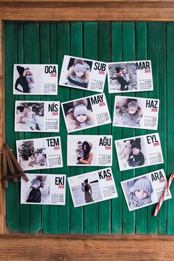 Yılbaşı Hediyesi Fotoğraflı Yatay Masa Takvimi