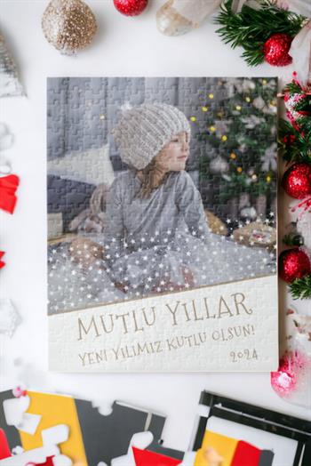 Yılbaşı Hediyesi Mutlu Yıllar Temalı Fotoğraflı Puzzle