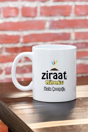 Ziraat Mühendisine Hediye Beyaz Kupa Bardak