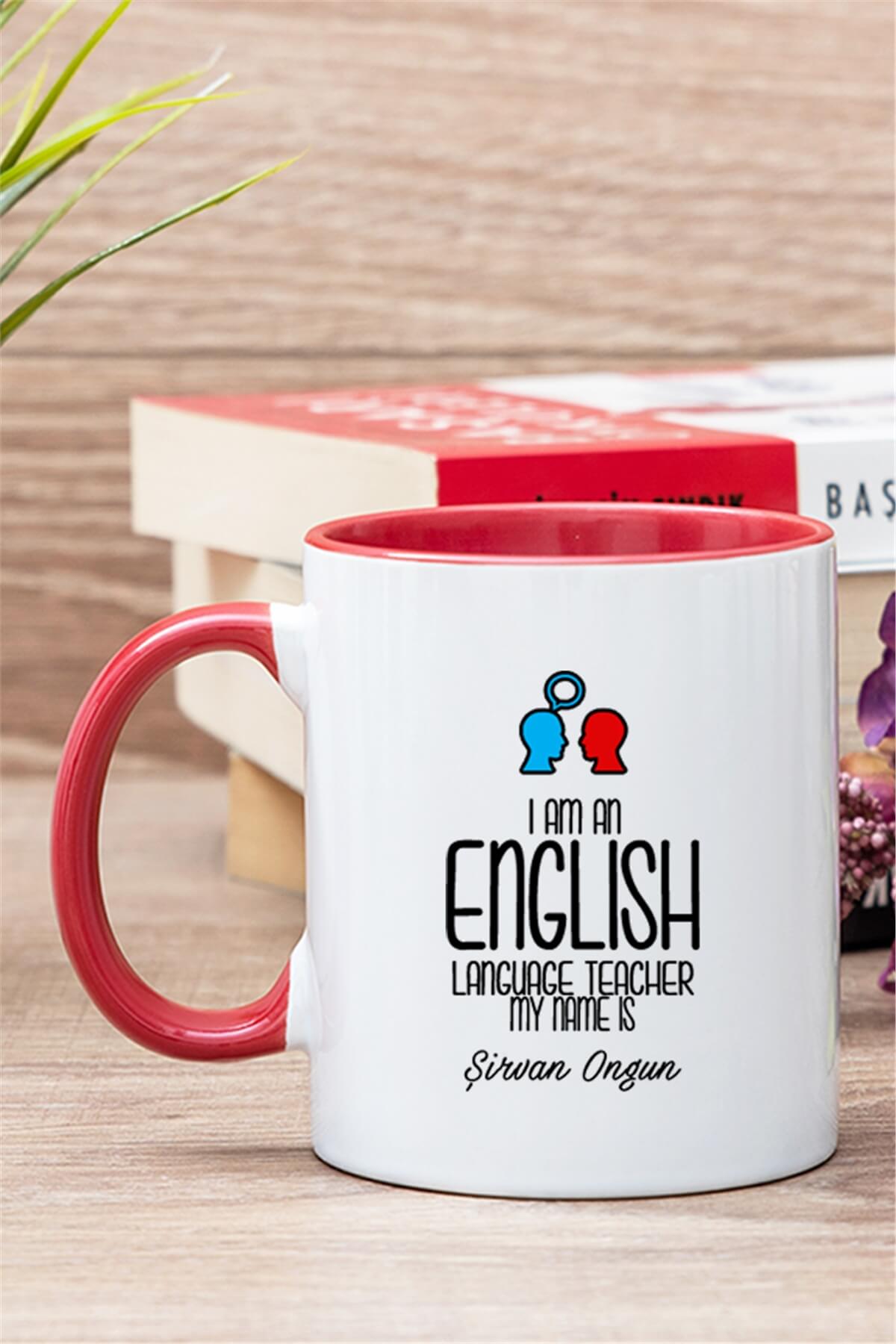 İngilizce Öğretmeni İçi Renkli Kupa Bardak | Hediye Dükkanı