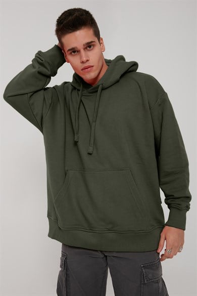 Ghetto Off Limits - Back Logo Printed Hoodie Khaki