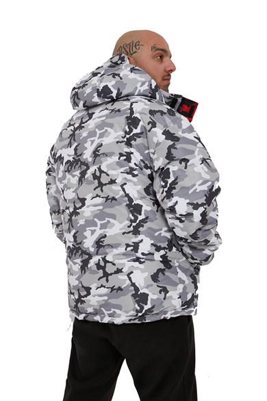 Ghetto Off Limits - Camouflage Double Side Winter Coat Red/White