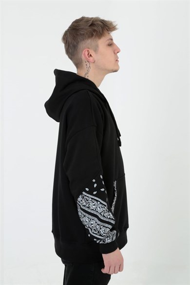 Ghetto Off Limits - G-Hoodie Black Bandana Pattern Hoodie