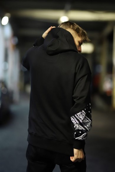 Ghetto Off Limits - G-Hoodie Black Bandana Pattern Hoodie