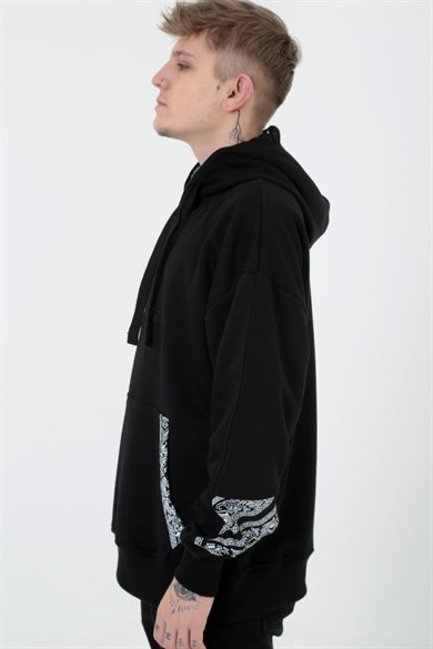 Ghetto Off Limits - G-Hoodie Black Bandana Pattern Hoodie