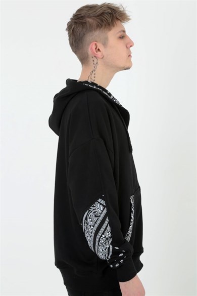 Ghetto Off Limits - G-Hoodie Black Bandana Pattern Hoodie