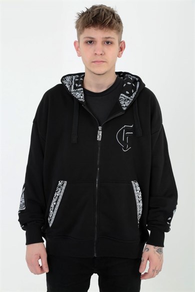 Ghetto Off Limits - G-Hoodie Black Bandana Pattern Hoodie
