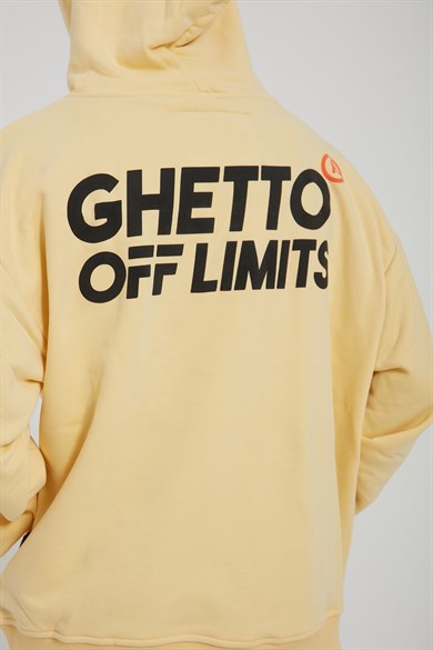 Ghetto Off Limits - Back Logo Printed Hoodie Yellow