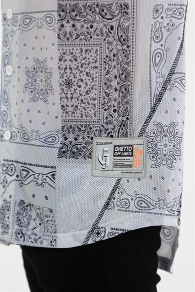 Ghetto Off Limits - Bandana Desenli Beyaz Beyzbol Forması