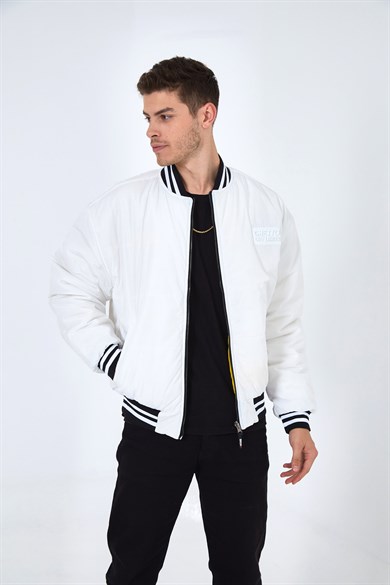 Ghetto Off Limits - Bomber Coat Double Side White/Yellow