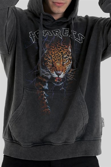 Ghetto Off Limits - Fearless Yıkamalı Antrasit Oversize Sweatshirt