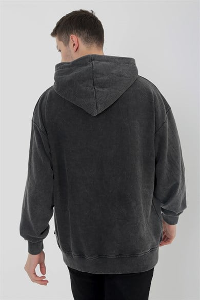 Ghetto Off Limits - Fearless Yıkamalı Antrasit Oversize Sweatshirt