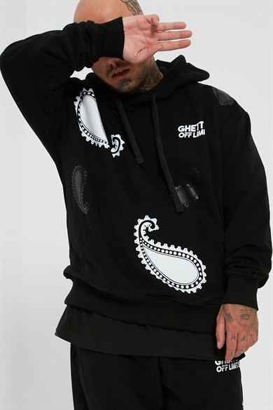 Ghetto Off Limits - Paisley Hoodie Black
