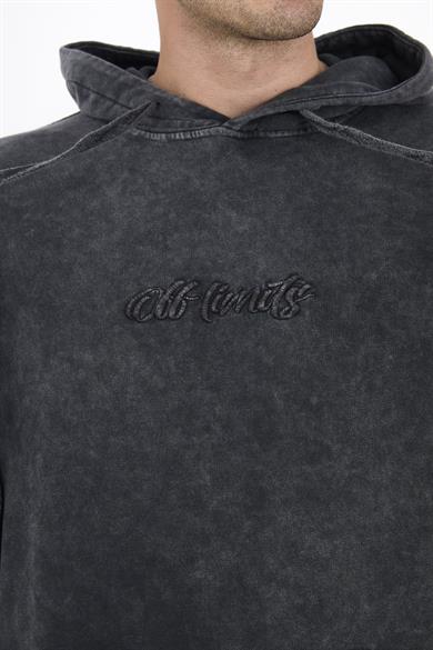 Piece Died And Acid Washed Antrasit Hoodie