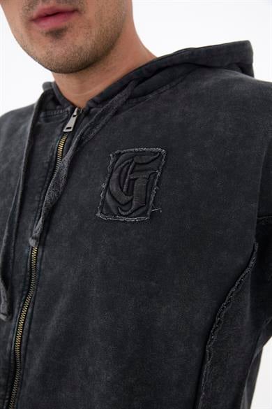 Piece Died And Acid Washed Antrasit Zipper