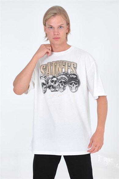Saints Oversize T-shirt Beyaz