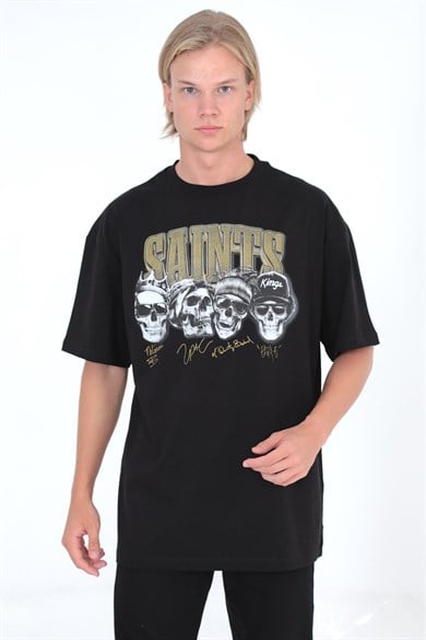 Saints Oversize T-shirt Siyah