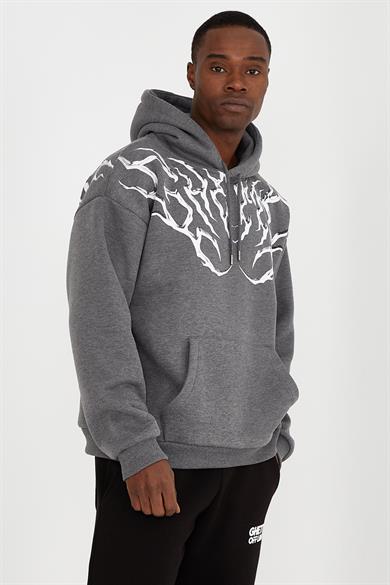 SILVER OVERSIZE UNISEX HOODIE