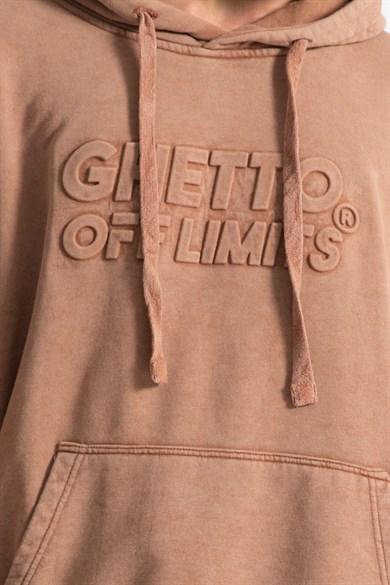 Ghetto Off Limits - Acid Wash Hoodie Dark Brown