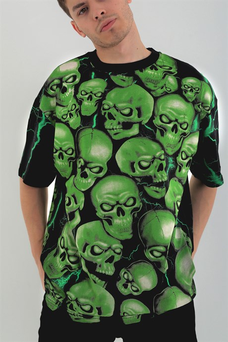 Ghetto Off Limits - Skull Pile Siyah Oversize T-shirt
