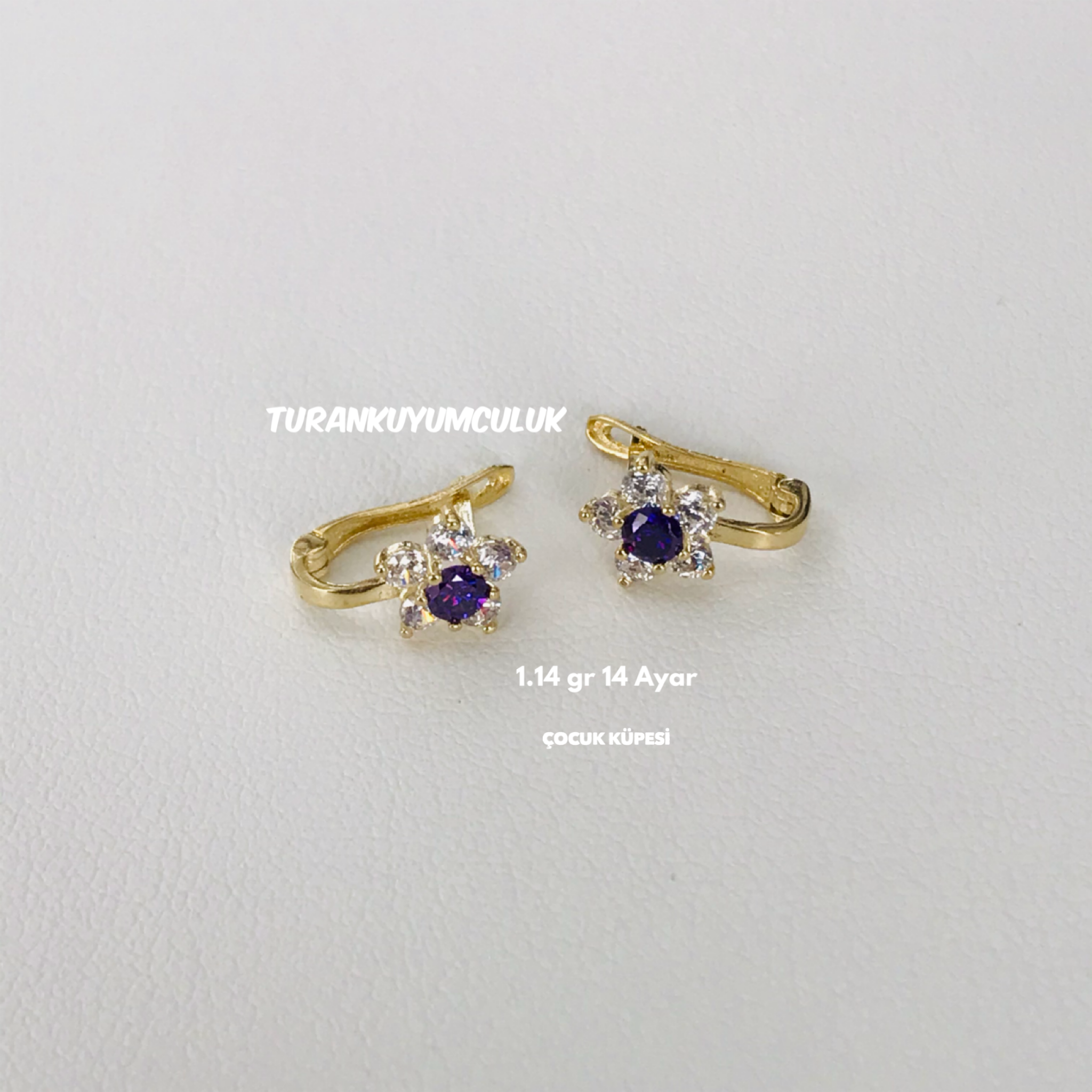 14 Ayar Küpe1,14 Gr - 14 Ayar