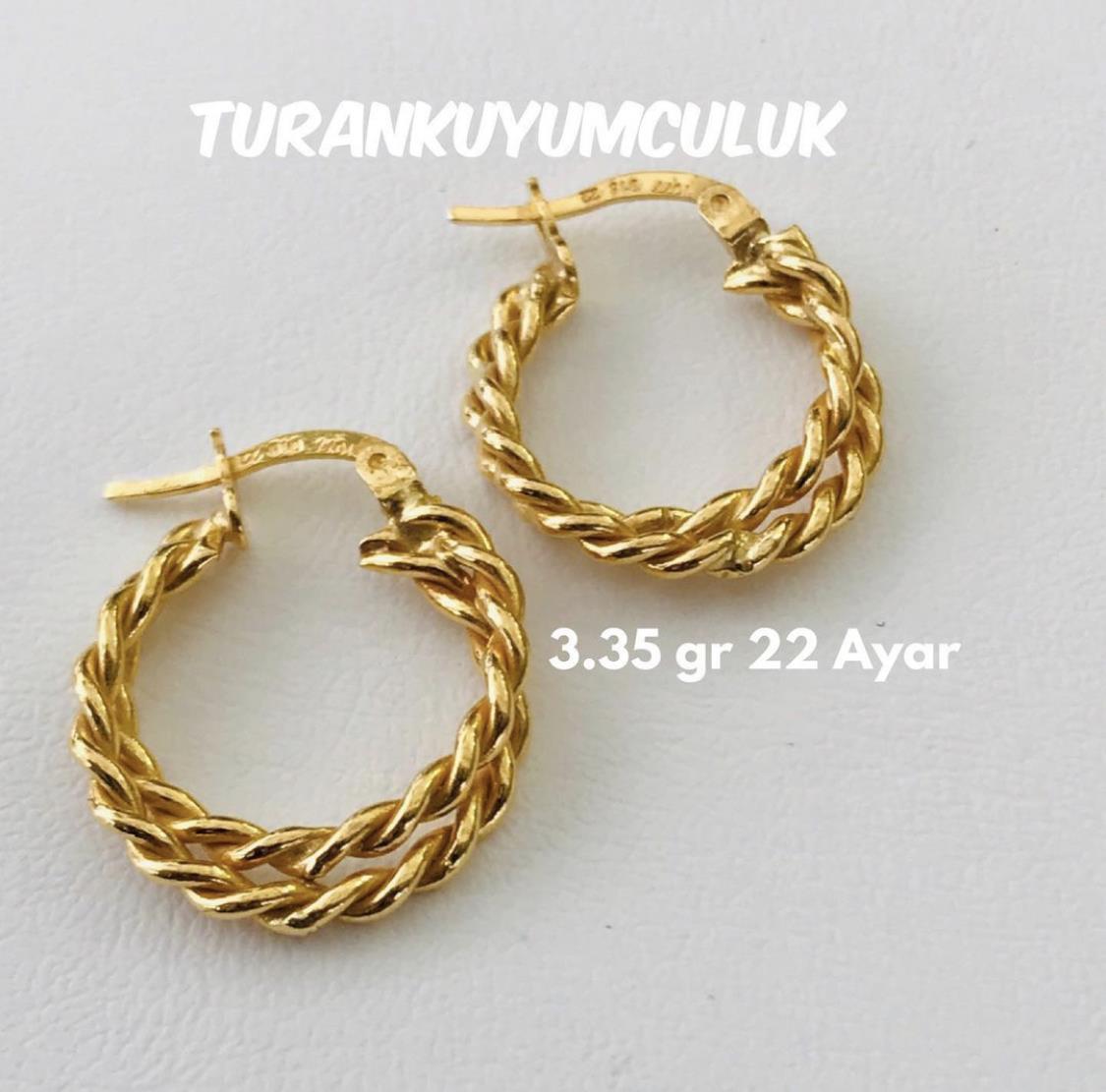 22 Ayar Küpe3,35 Gr - 22 Ayar