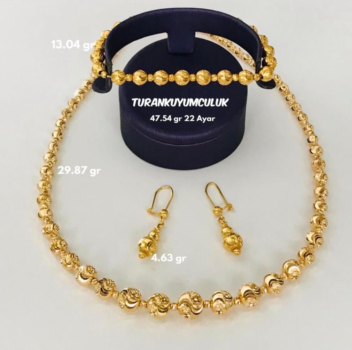 22 Ayar Düğün Seti47,54 Gr - 22 Ayar