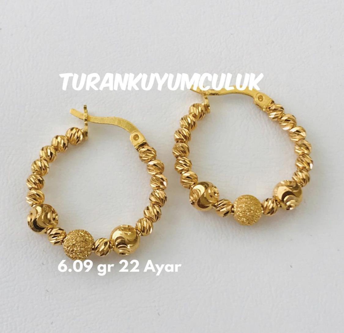 22 Ayar Küpe6,09 Gr - 22 Ayar