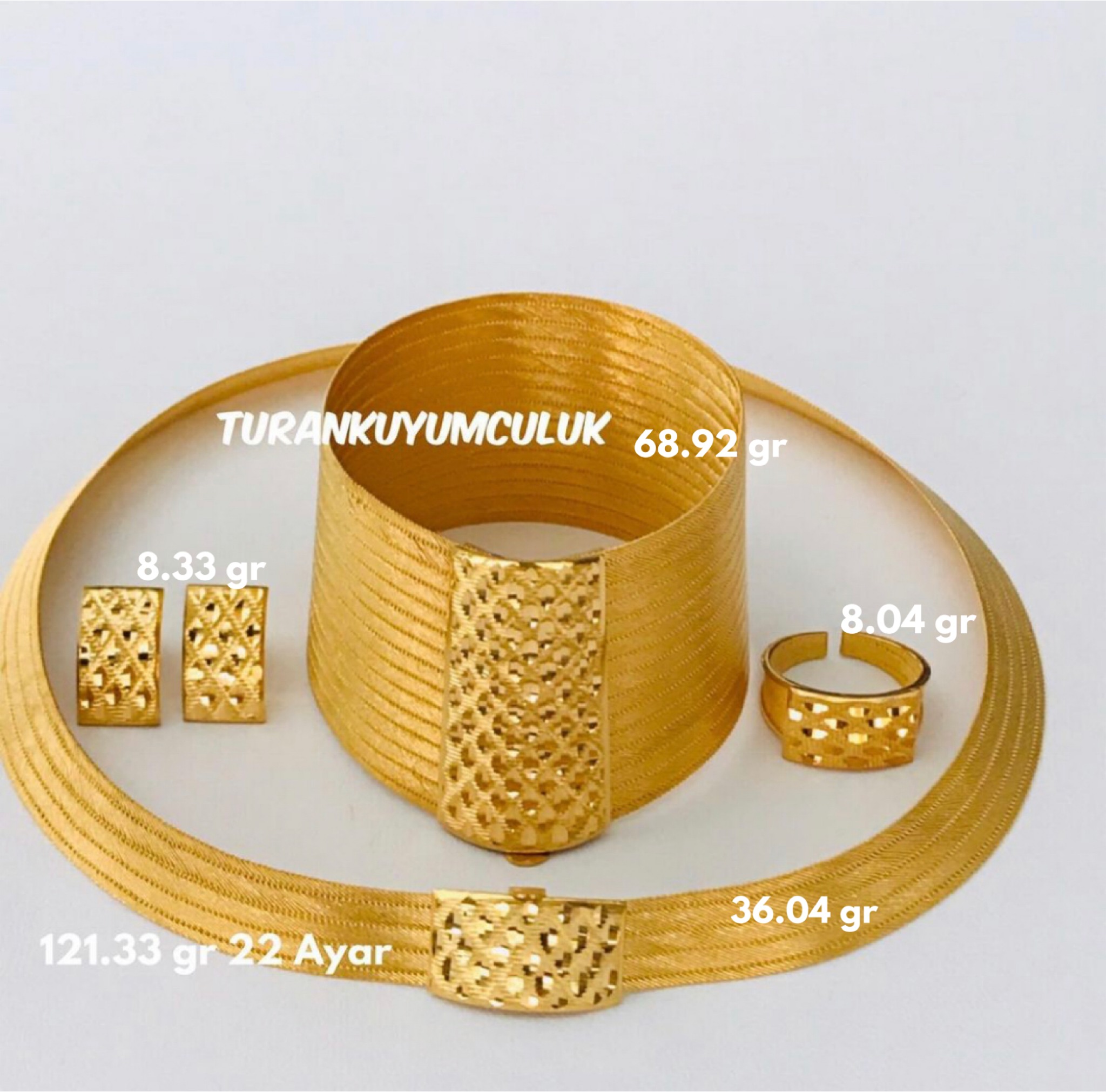 22 Ayar Düğün Seti121,33 Gr - 22 Ayar