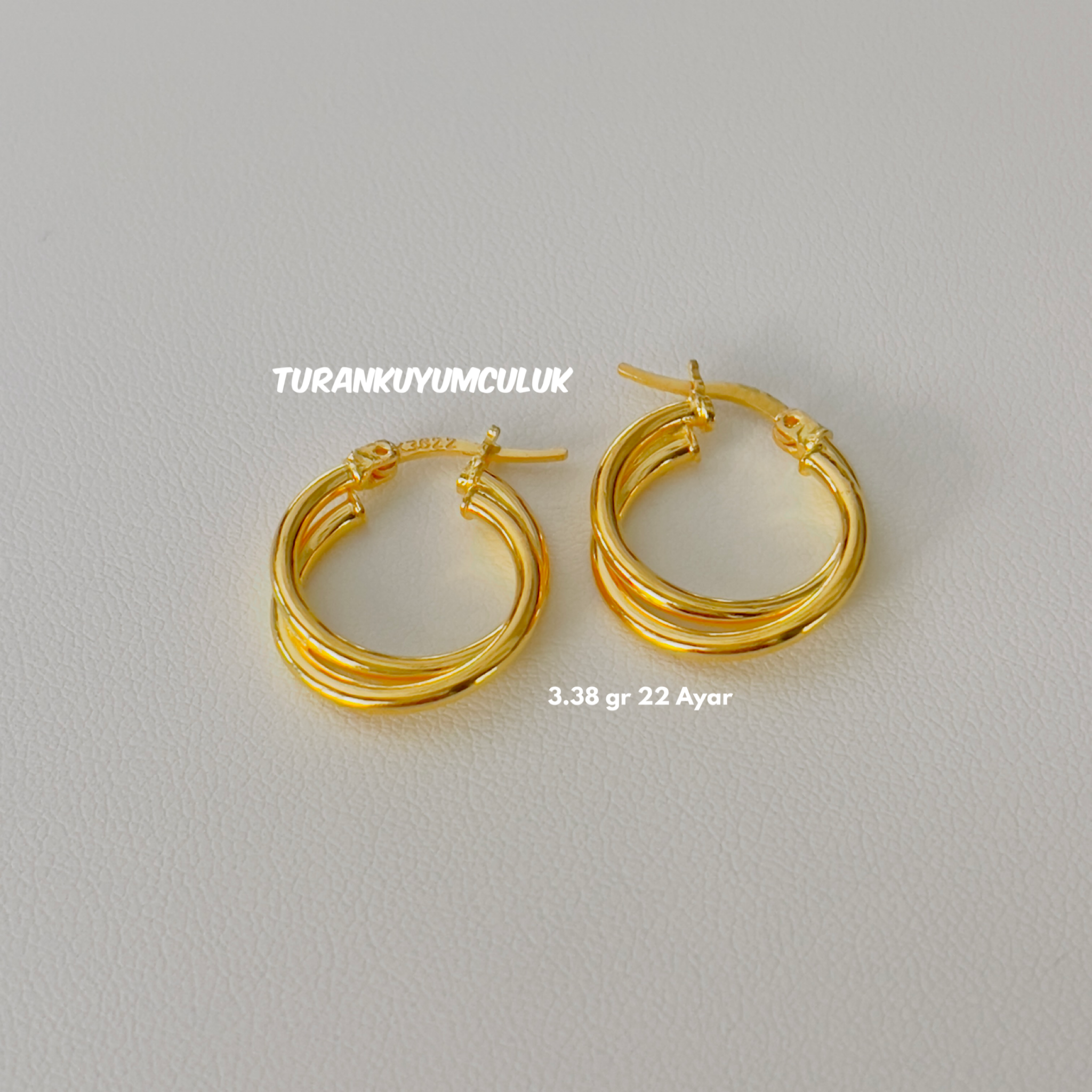 22 Ayar Küpe3,38 Gr - 22 Ayar