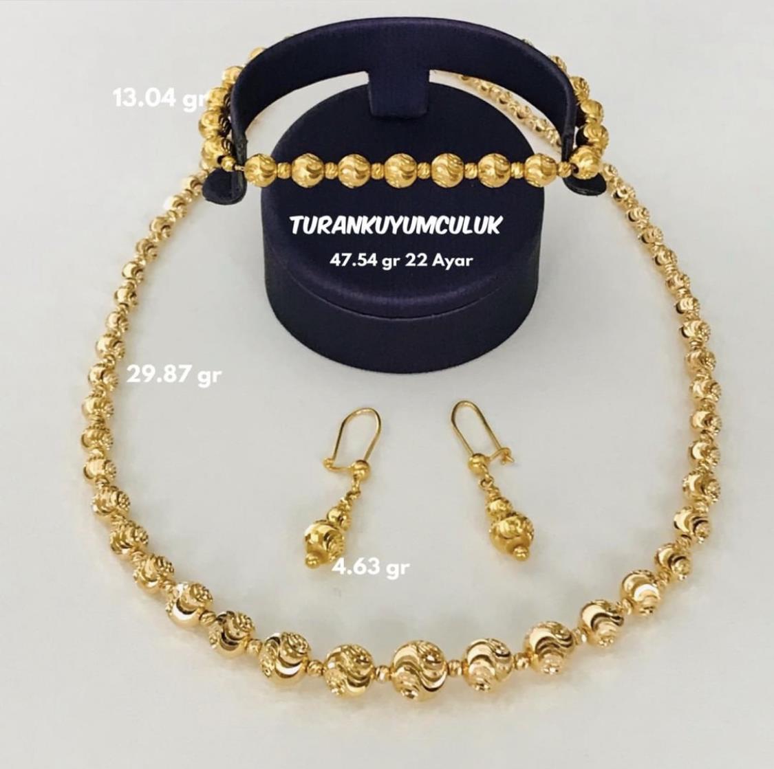 22 Ayar Düğün Seti47,54 Gr - 22 Ayar