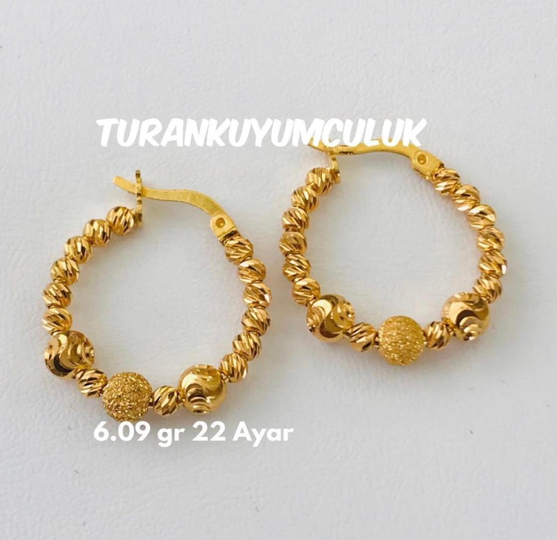 22 Ayar Küpe6,09 Gr - 22 Ayar