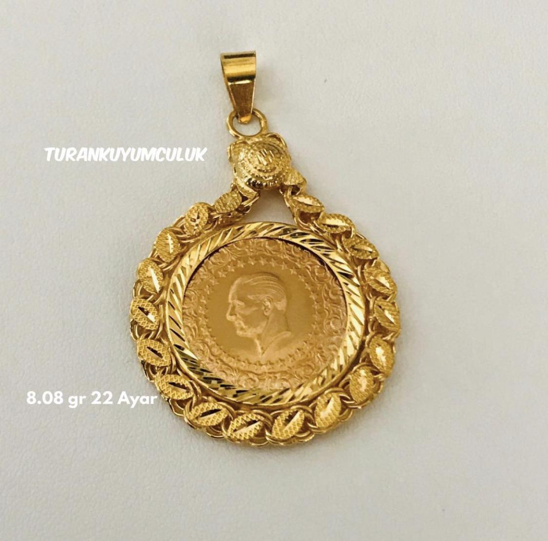 22 Ayar Kolye Ucu8,08 Gr - 22 Ayar