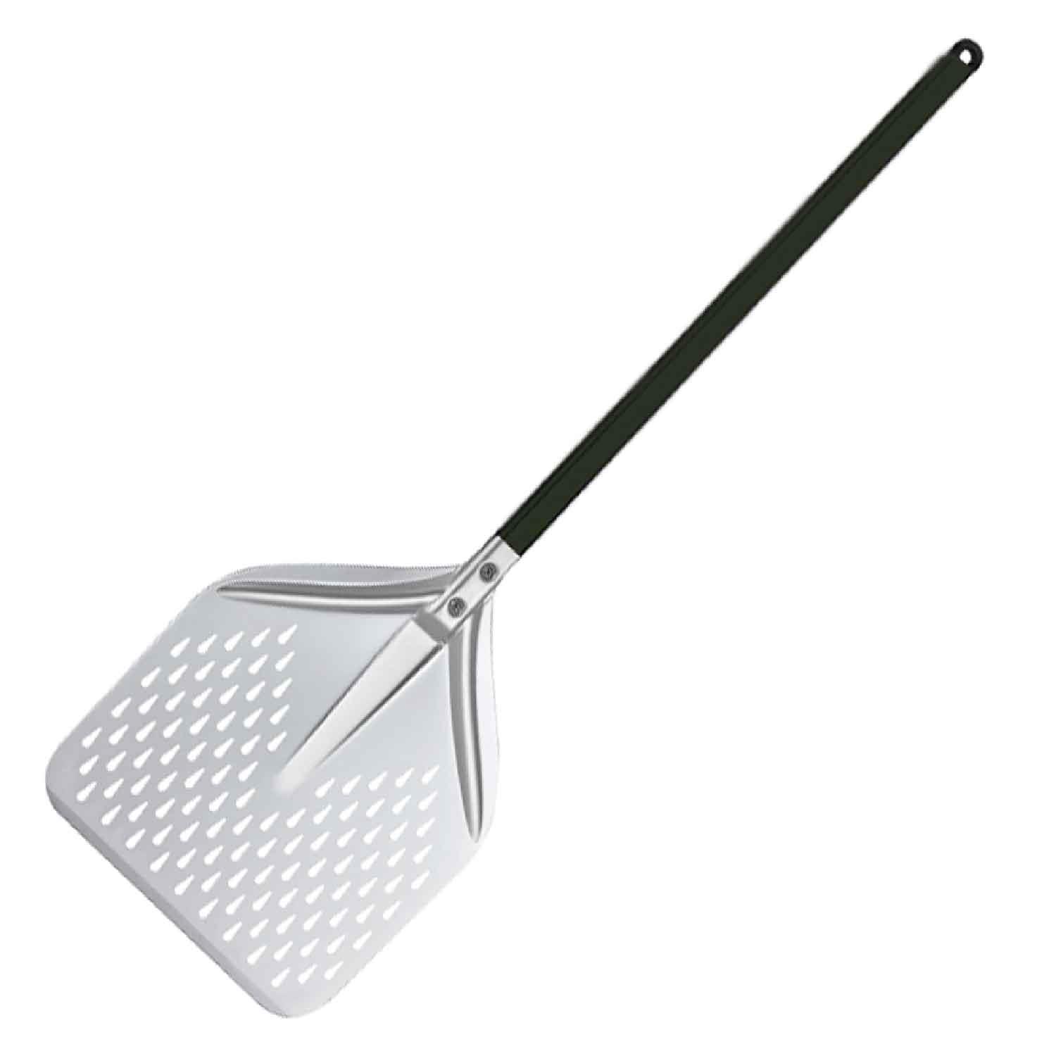 Abm Delikli Pizza Küreği, 30 Cm, Alüminyum, Sap 50 Cm, Altınbaşak, Pizza Kürekleri